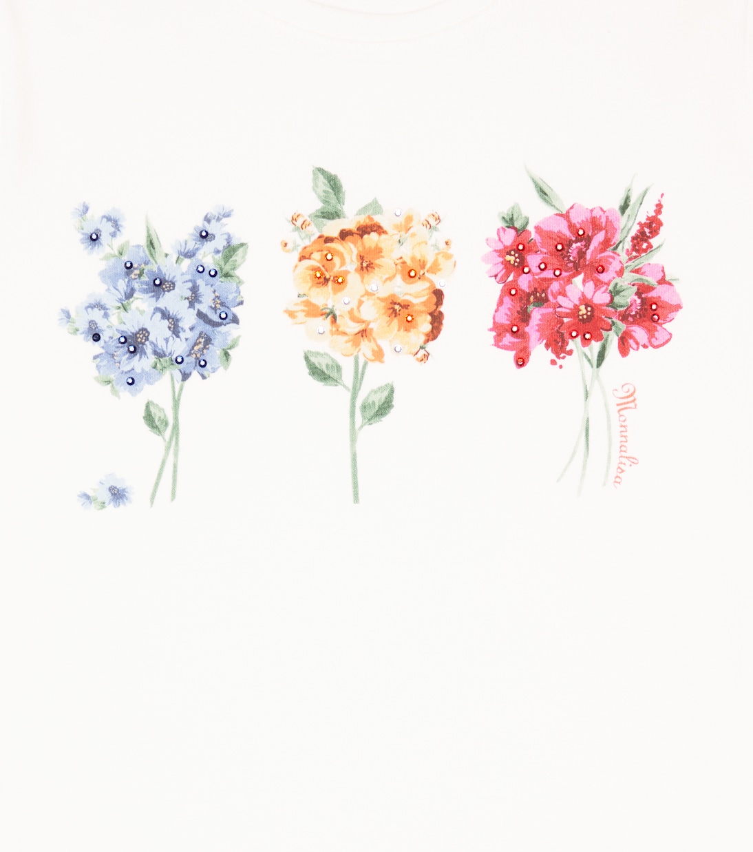 Embellished floral jersey top | Monnalisa