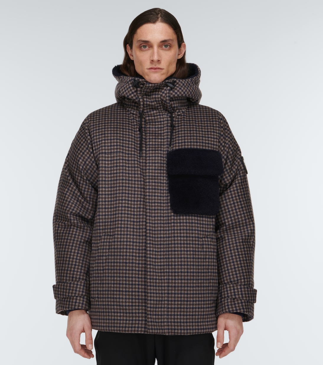 Checked cashmere down jacket | Giorgio Armani