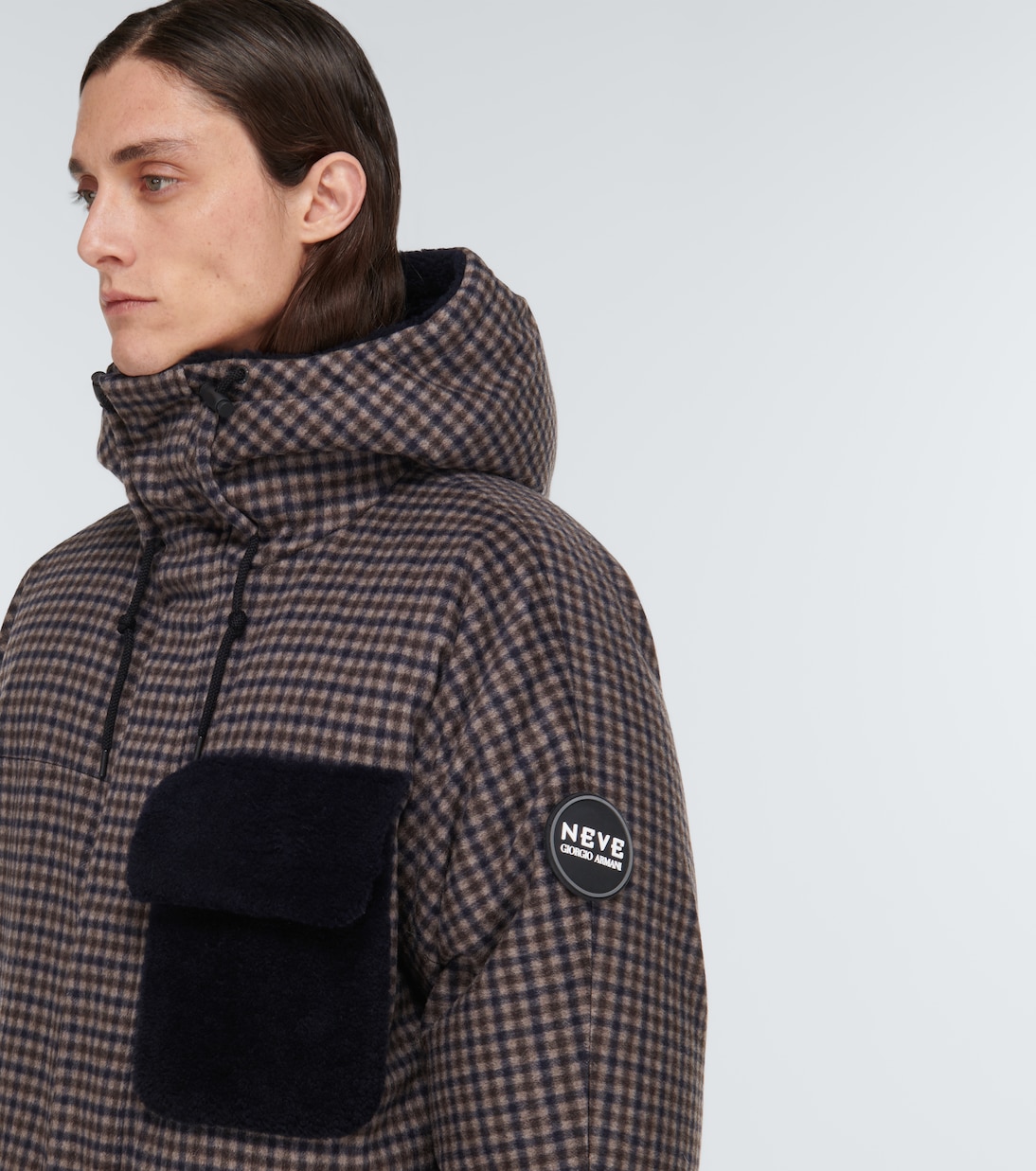 Checked cashmere down jacket | Giorgio Armani