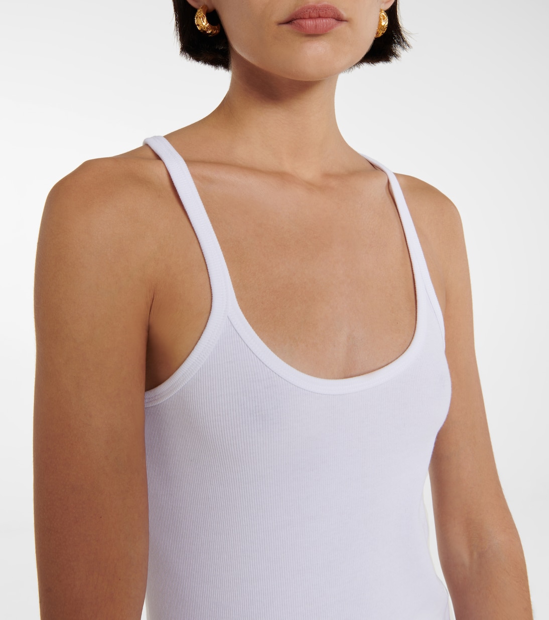 Cotton-blend racerback tank top | Toteme