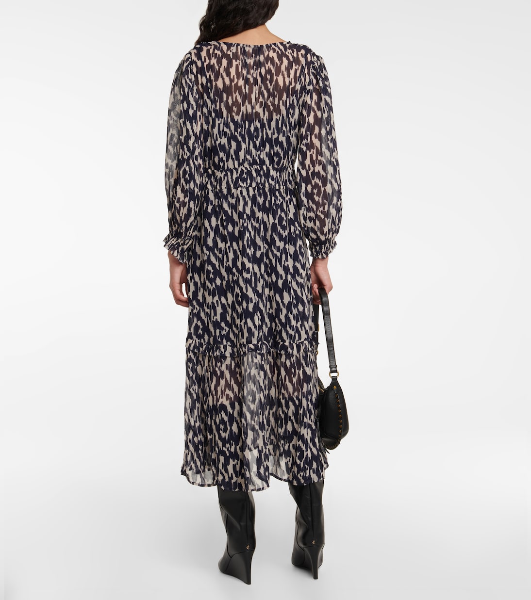 Kendra printed georgette midi dress | Velvet