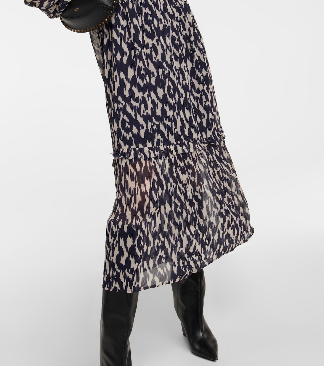 Kendra printed georgette midi dress | Velvet