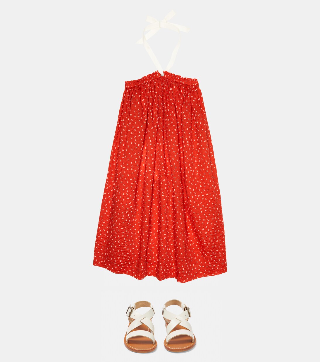 Agave polka dot cotton minidress | Caramel