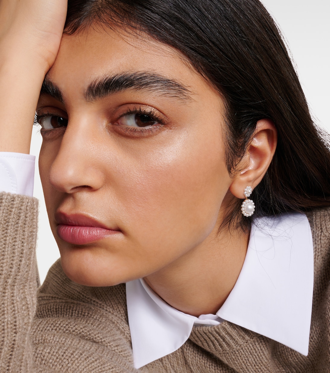 Einzelner Ohrring Deux Jeanne aus 14kt Gelbgold (585/1000) mit Süßwasserperlen | Sophie Bille Brahe