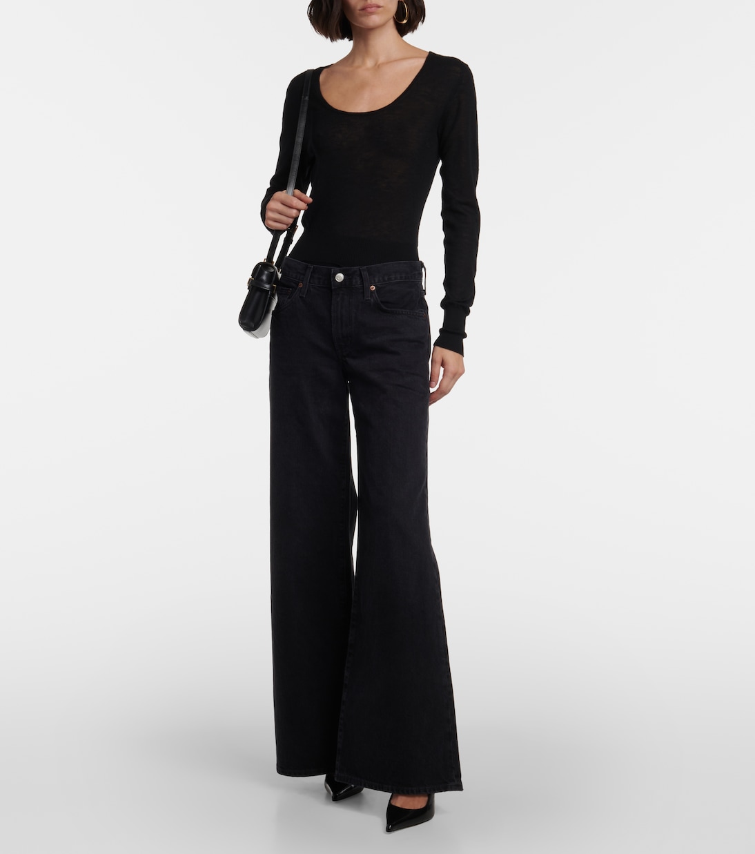 Low-Rise Wide-Leg Jeans Clara  | Agolde