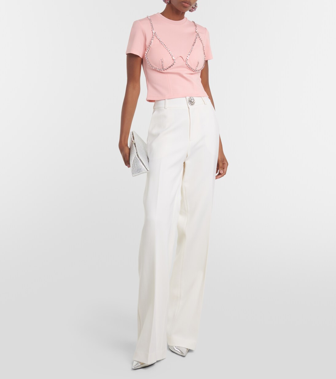 Embellished jersey T-shirt | Area