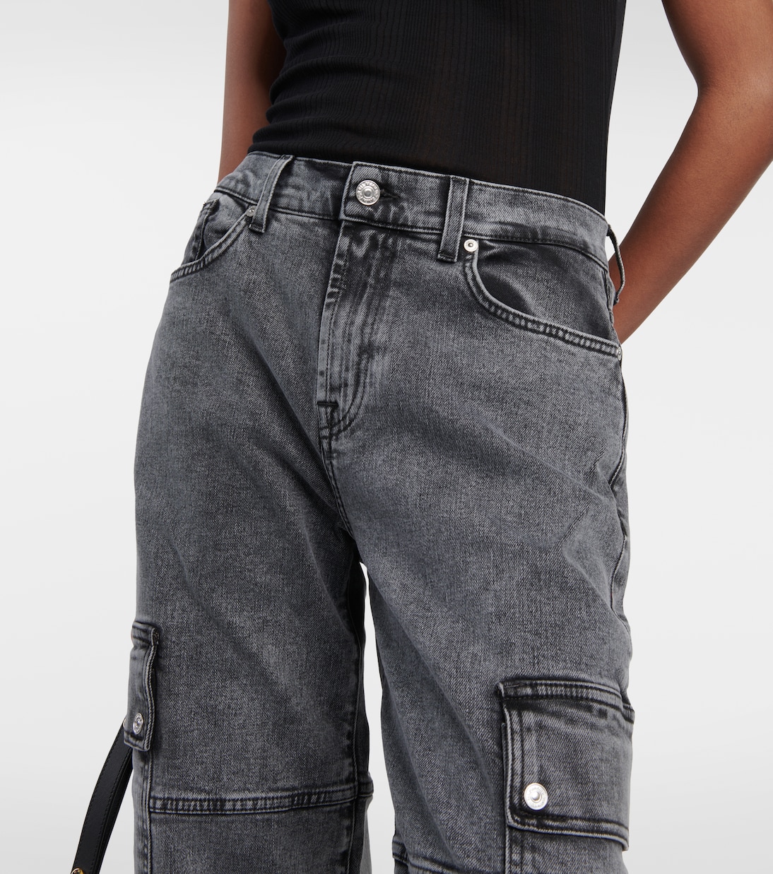 X Chiara Biasi Low-Rise Cargo-Jeans Belted Cargo | 7 For All Mankind