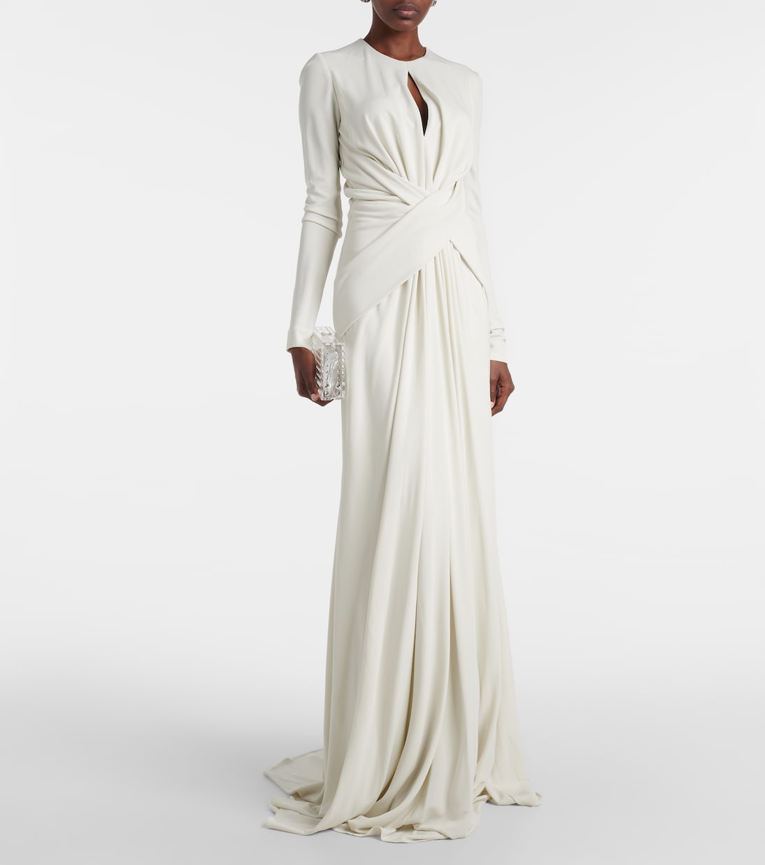 Gathered cutout jersey gown  | Elie Saab