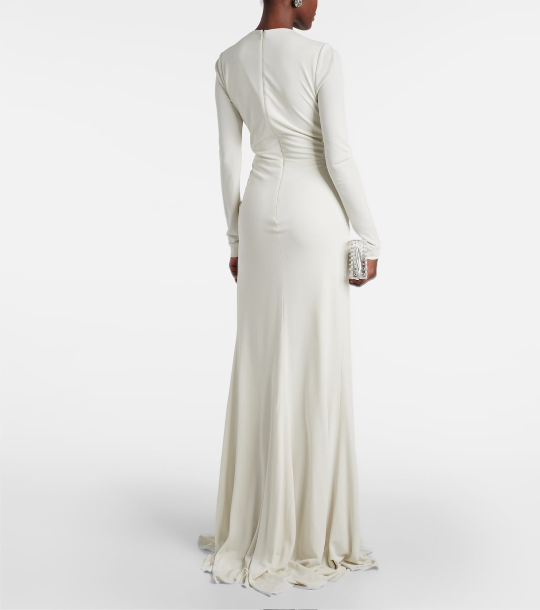 Gathered cutout jersey gown  | Elie Saab