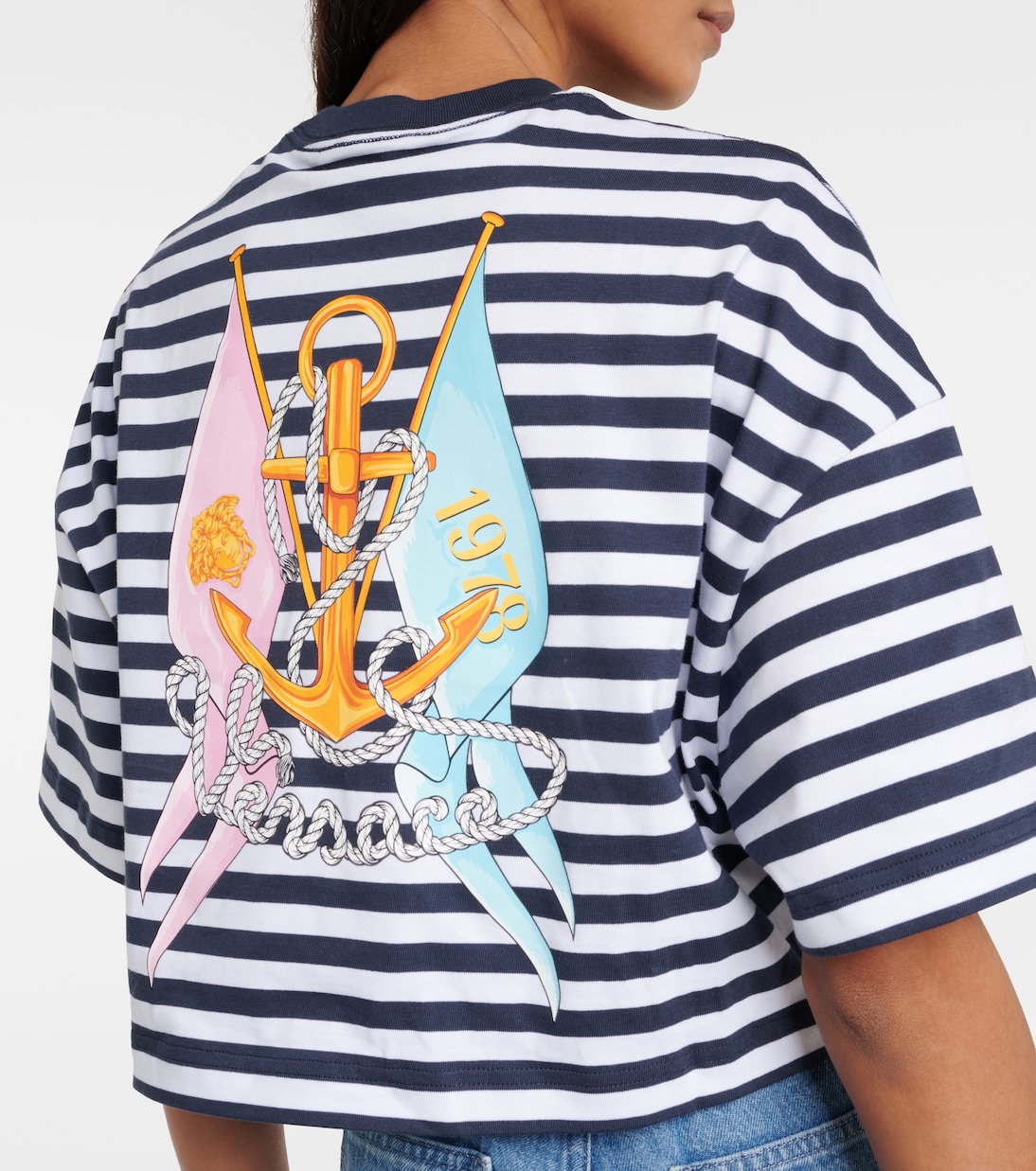 Cropped-Top L’Ancora aus Baumwolle | Versace