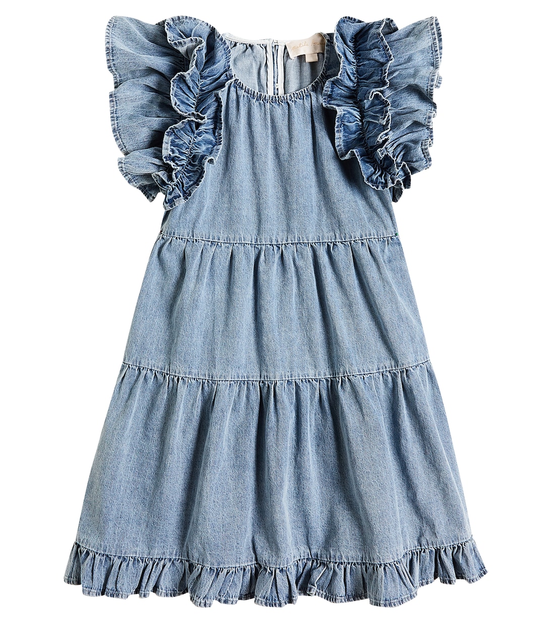 Ruffled cotton chambray dress | Petite Amalie  
