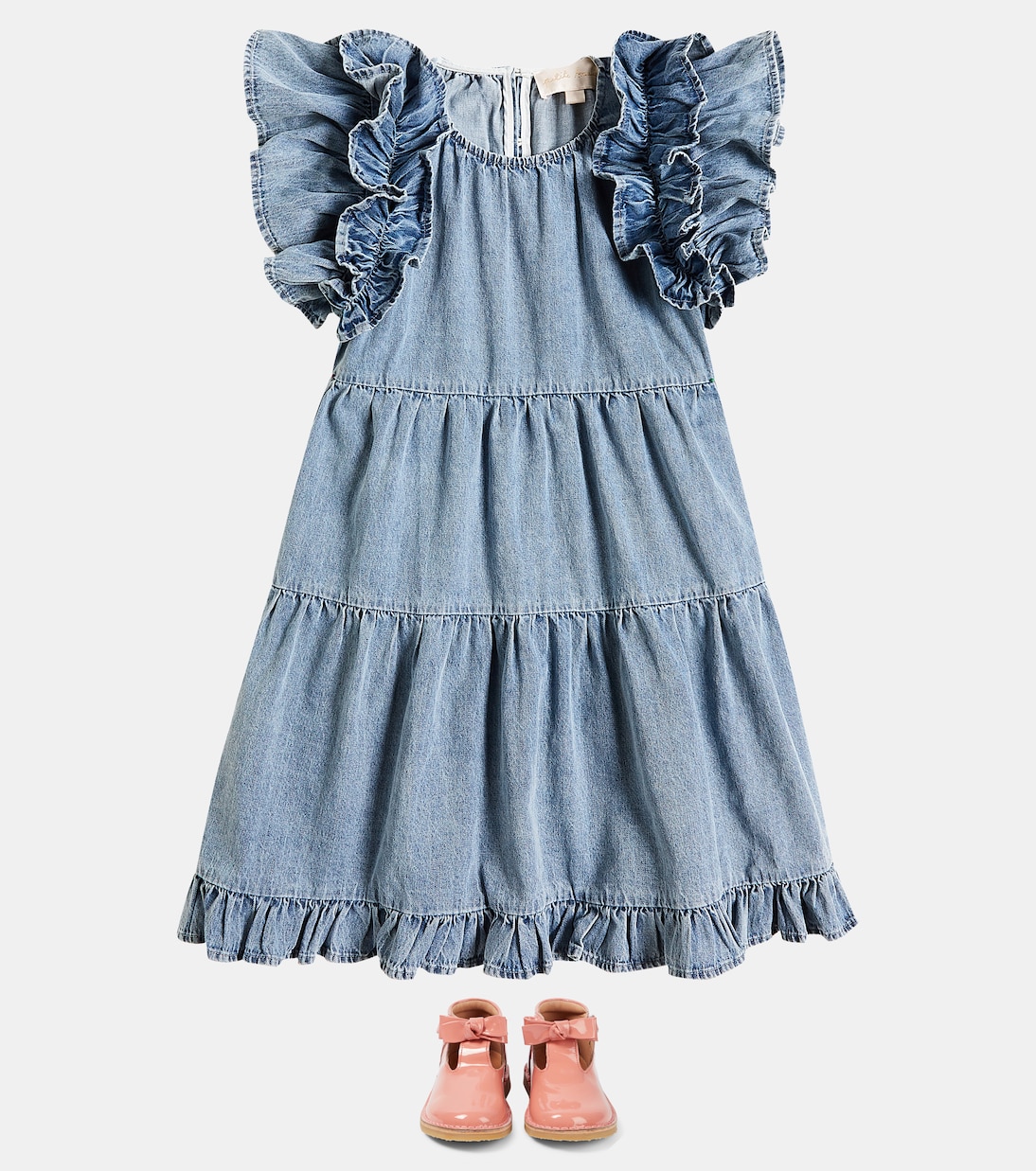 Ruffled cotton chambray dress | Petite Amalie  