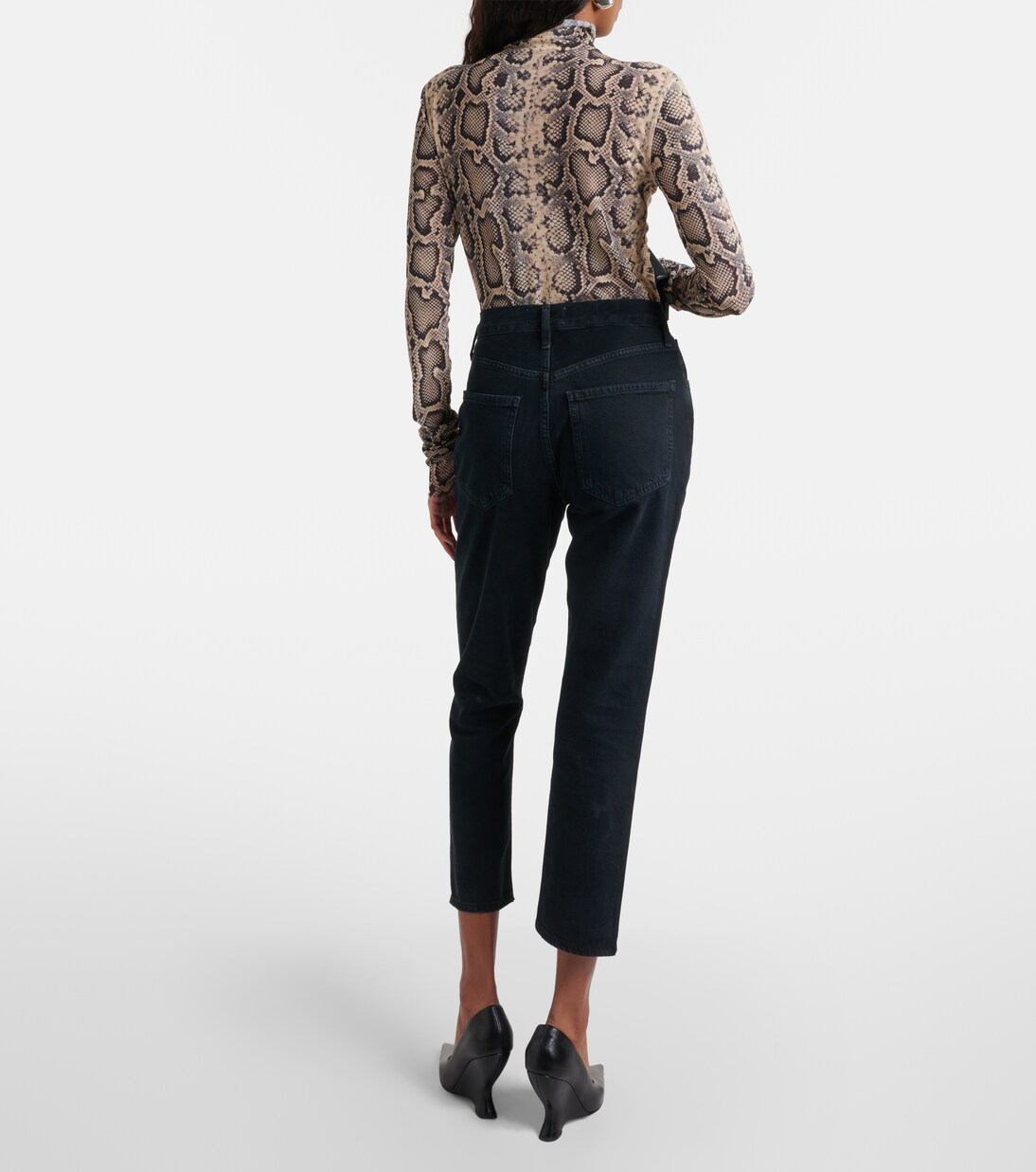 High-Rise Slim Jeans Riley Crop | Agolde