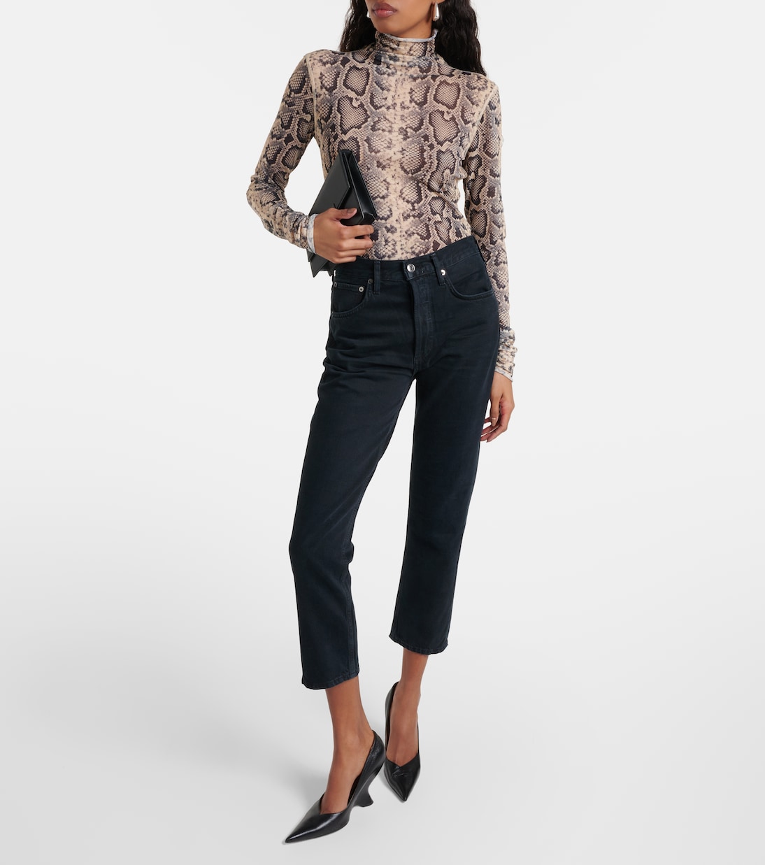High-Rise Slim Jeans Riley Crop | Agolde