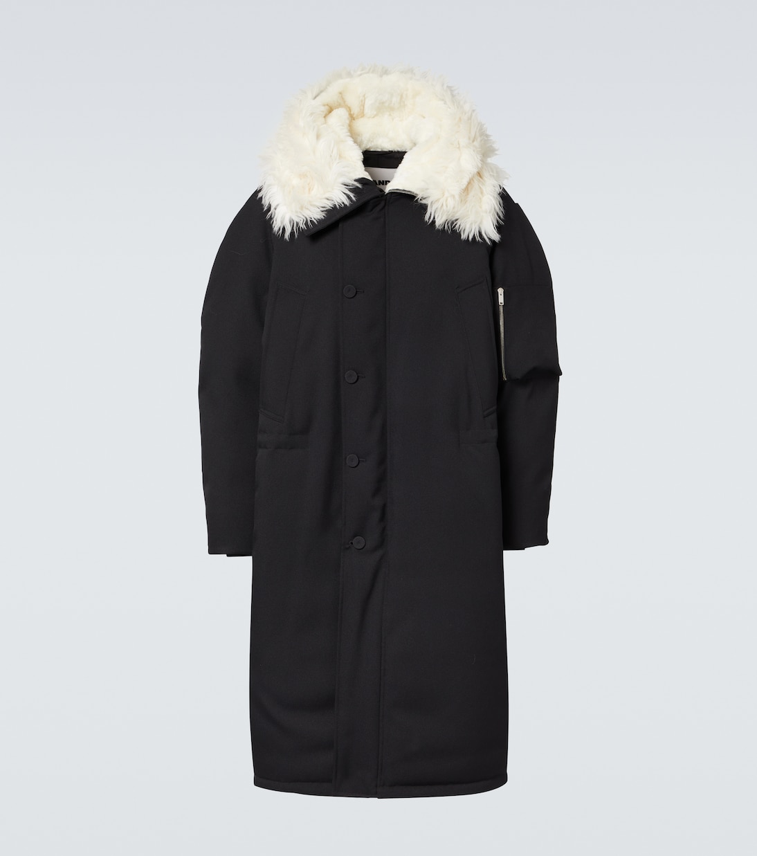 Faux fur-trimmed down jacket | Jil Sander