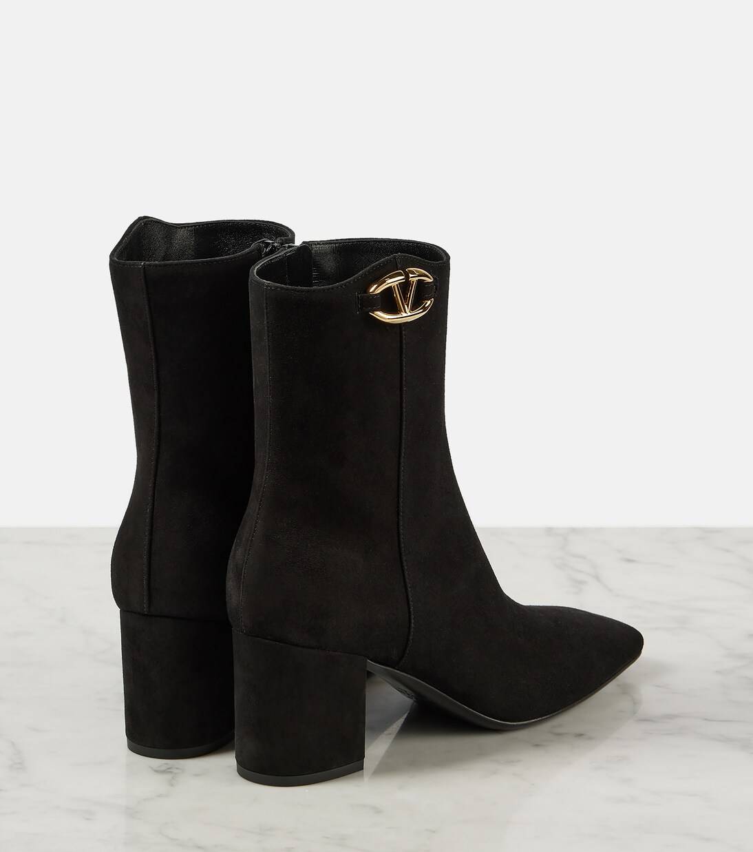VLogo The Bold Edition suede booties | Valentino Garavani
