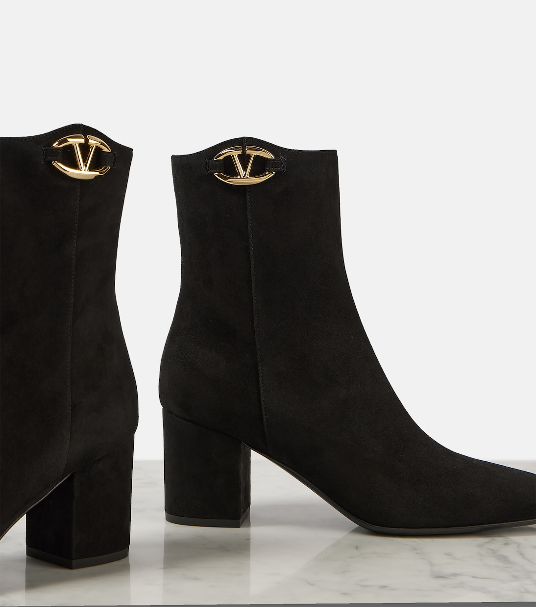 VLogo The Bold Edition suede booties | Valentino Garavani