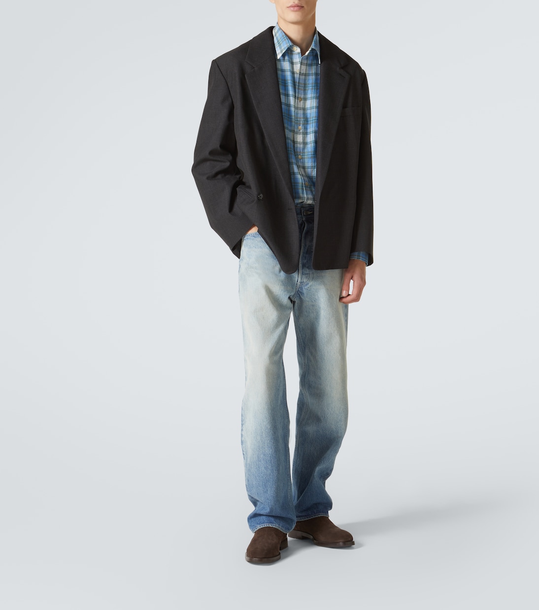 Airy checked wool shirt | Auralee