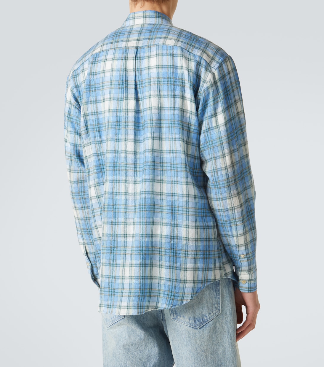 Airy checked wool shirt | Auralee