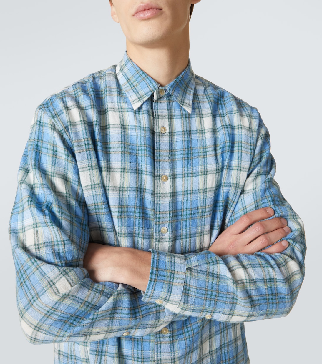 Airy checked wool shirt | Auralee