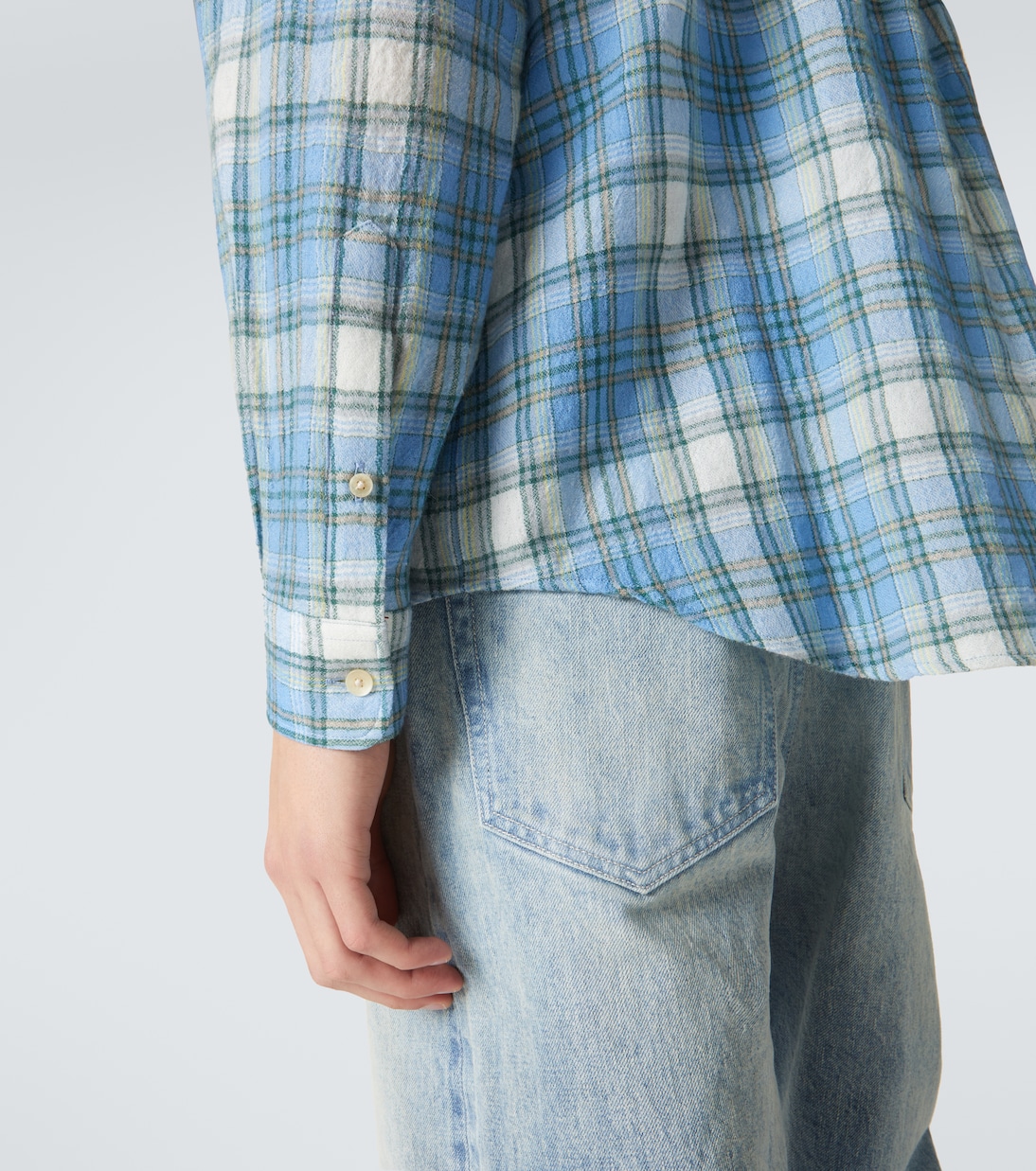 Airy checked wool shirt | Auralee
