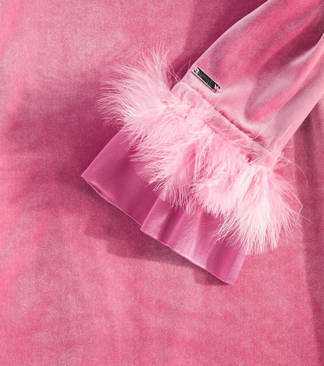 Robe en velours à plumes | Monnalisa