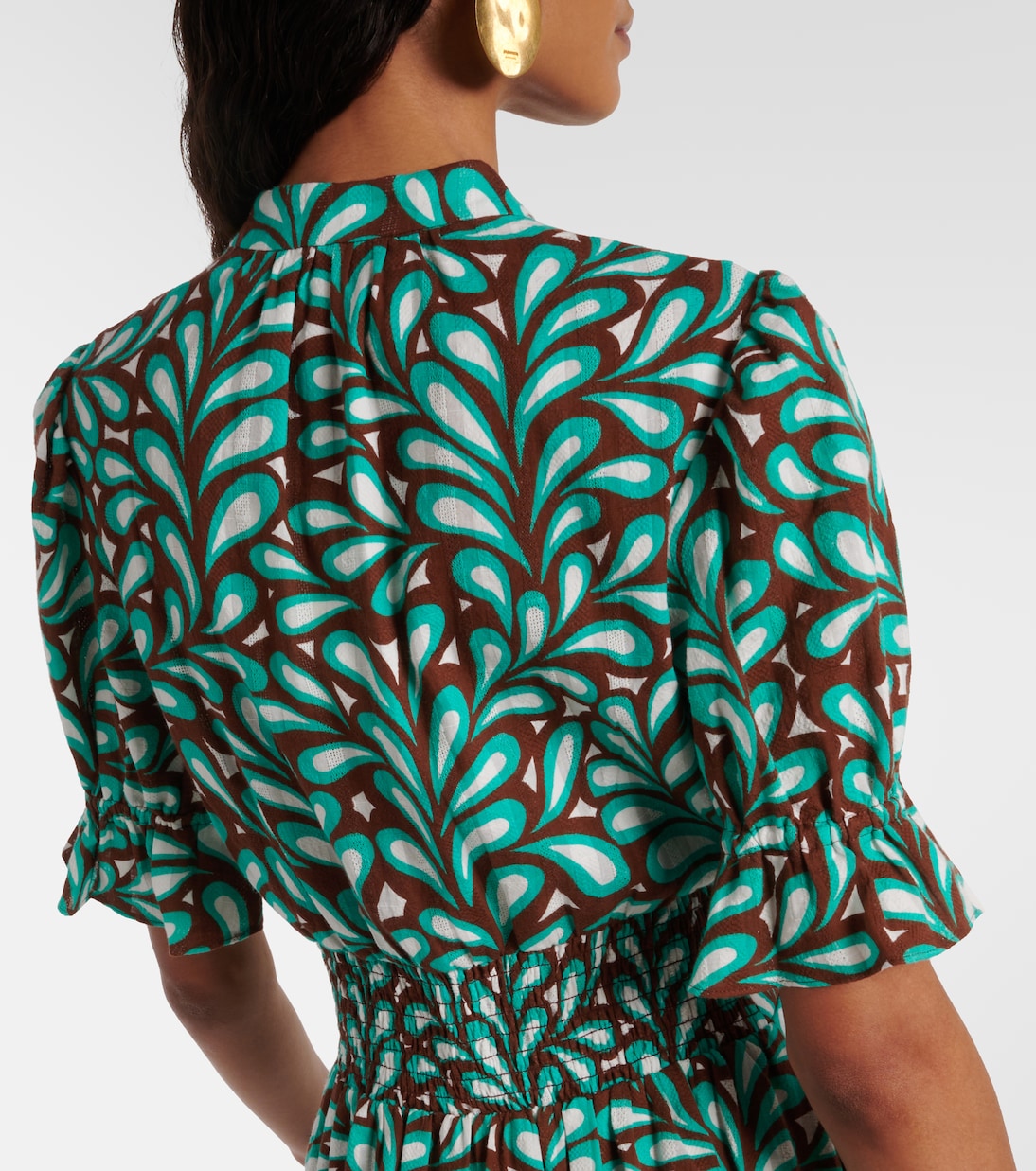 Vestido midi Erica de algodón estampado | Diane von Furstenberg