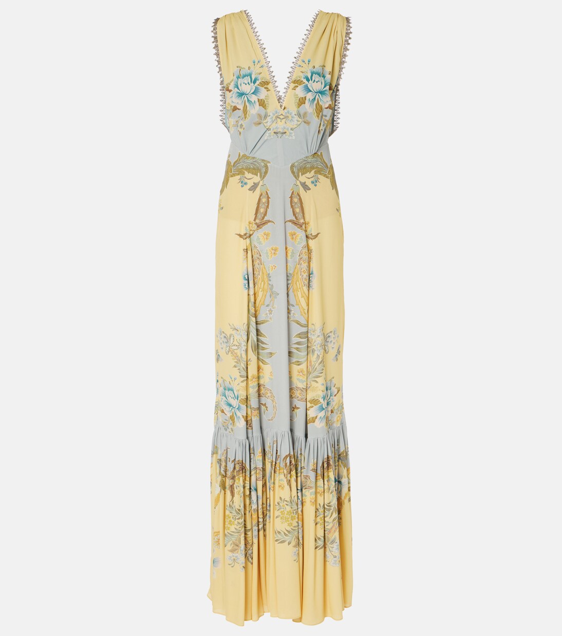 Robe longue en crêpe à fleurs | Etro