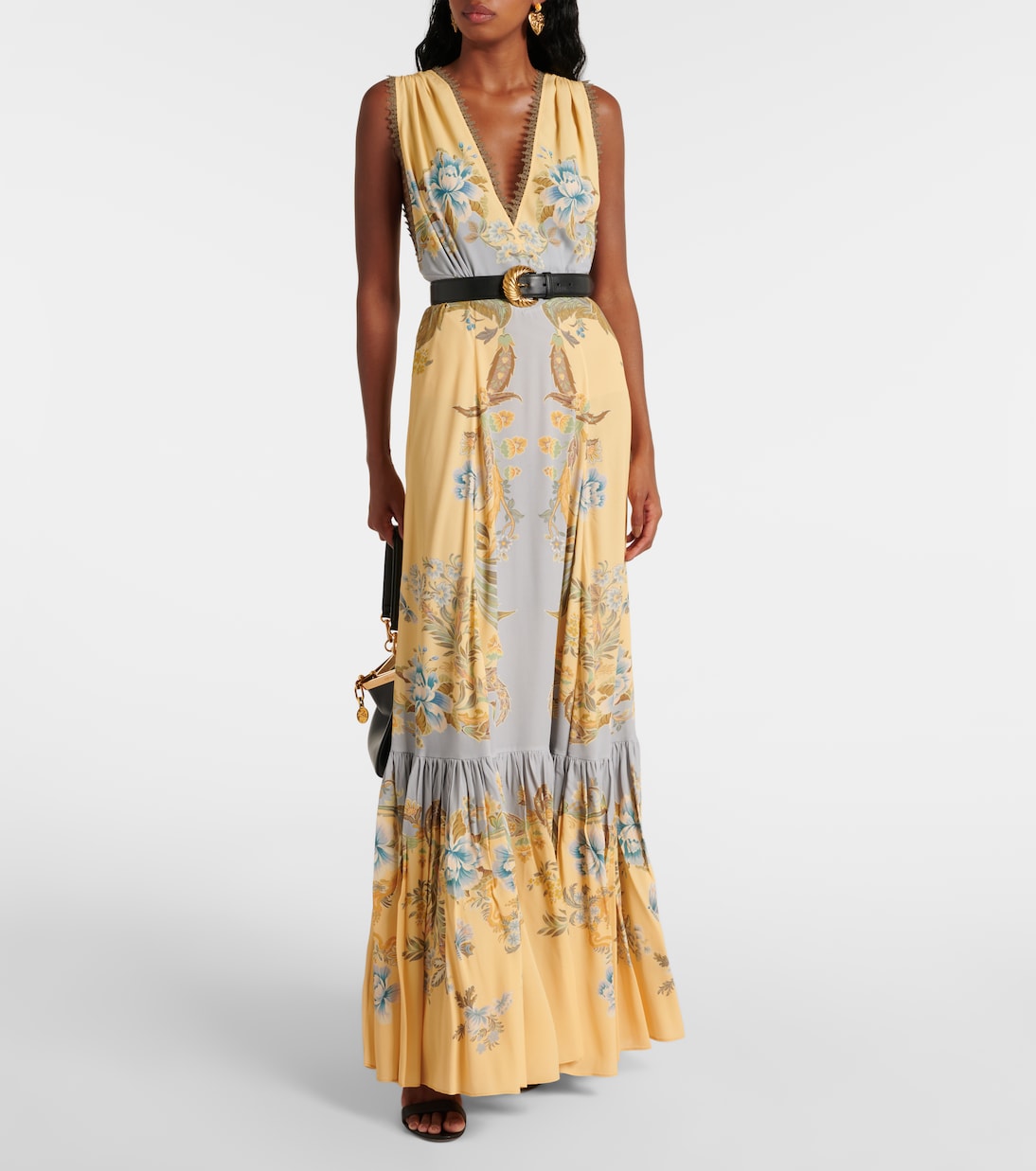 Robe longue en crêpe à fleurs | Etro