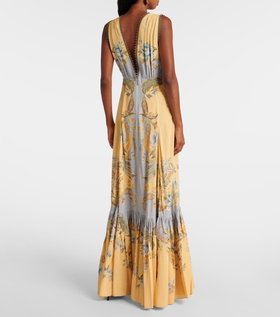 Robe longue en crêpe à fleurs | Etro