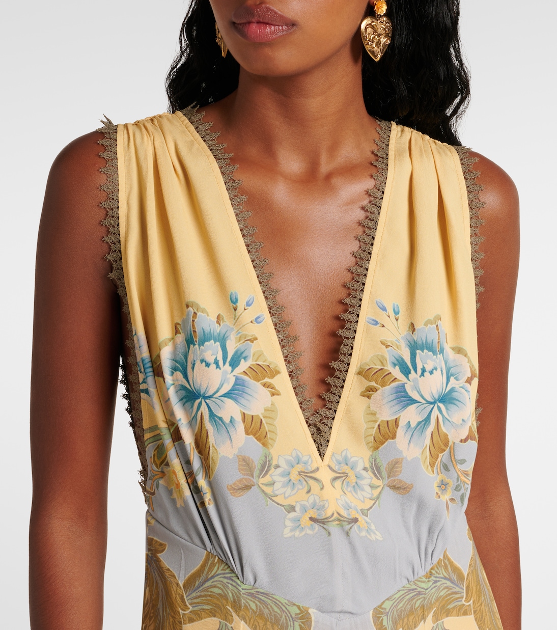 Robe longue en crêpe à fleurs | Etro