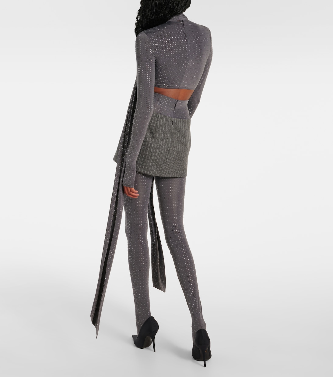 Verziertes Cropped-Top aus Jersey | Alex Perry