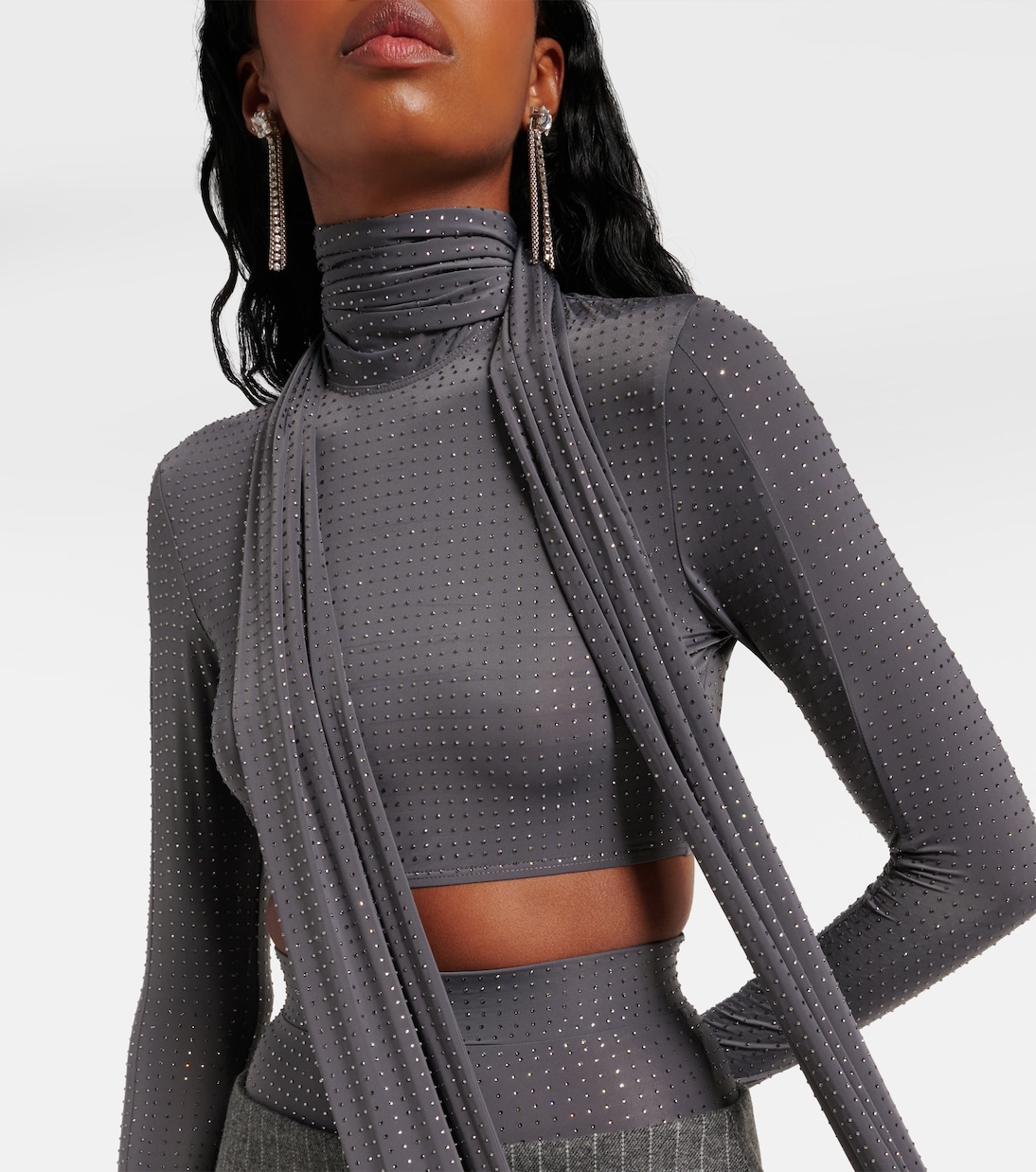Verziertes Cropped-Top aus Jersey | Alex Perry