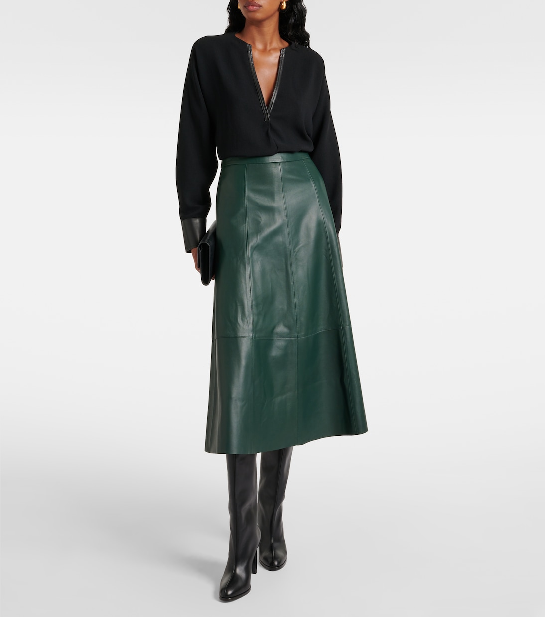 ORSAY Gonna Verde In Ecopelle - Taglio Skinny Fit, Vita Media, Chiusura In Gomma