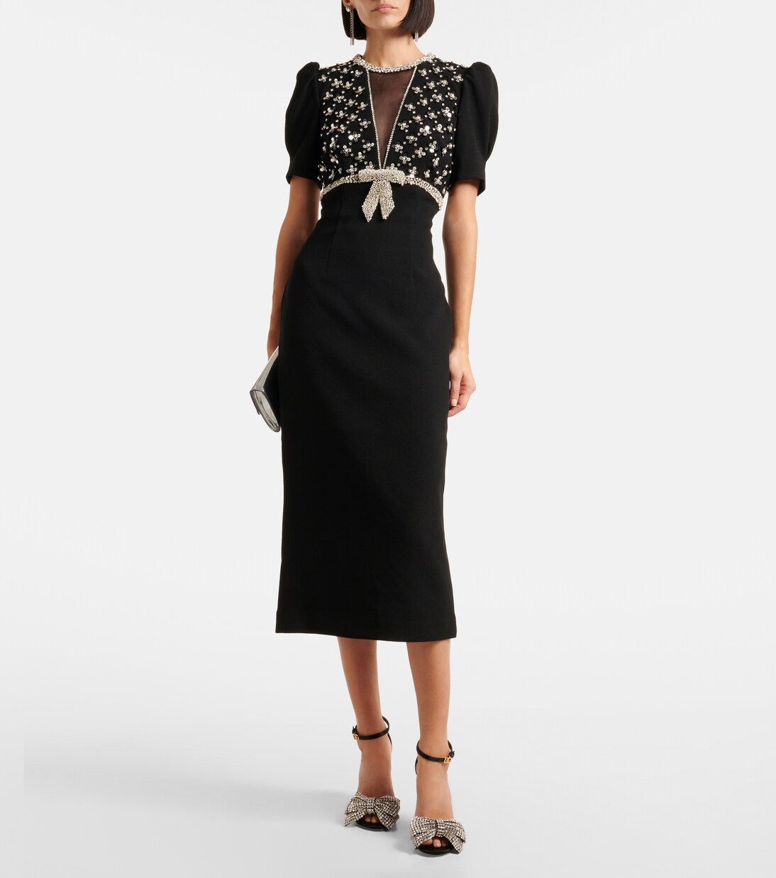 x Nicky Hilton – Robe midi Arianna à ornements | Rebecca Vallance