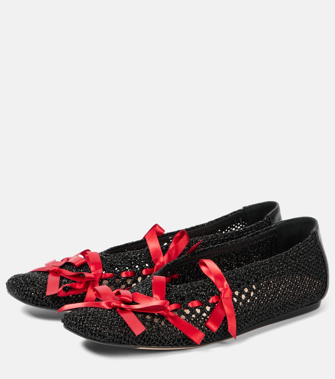 Bow-detail crochet ballet flats | Simone Rocha