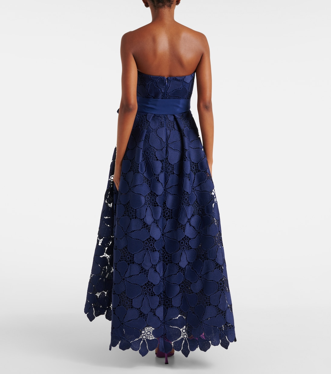 Vestido bustier de fiesta de encaje | Elie Saab