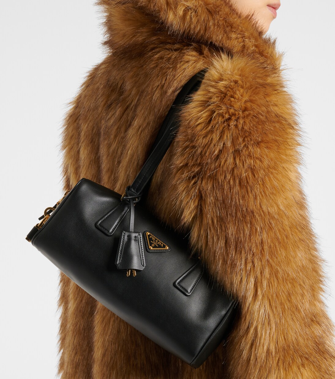 Medium leather shoulder bag | Prada