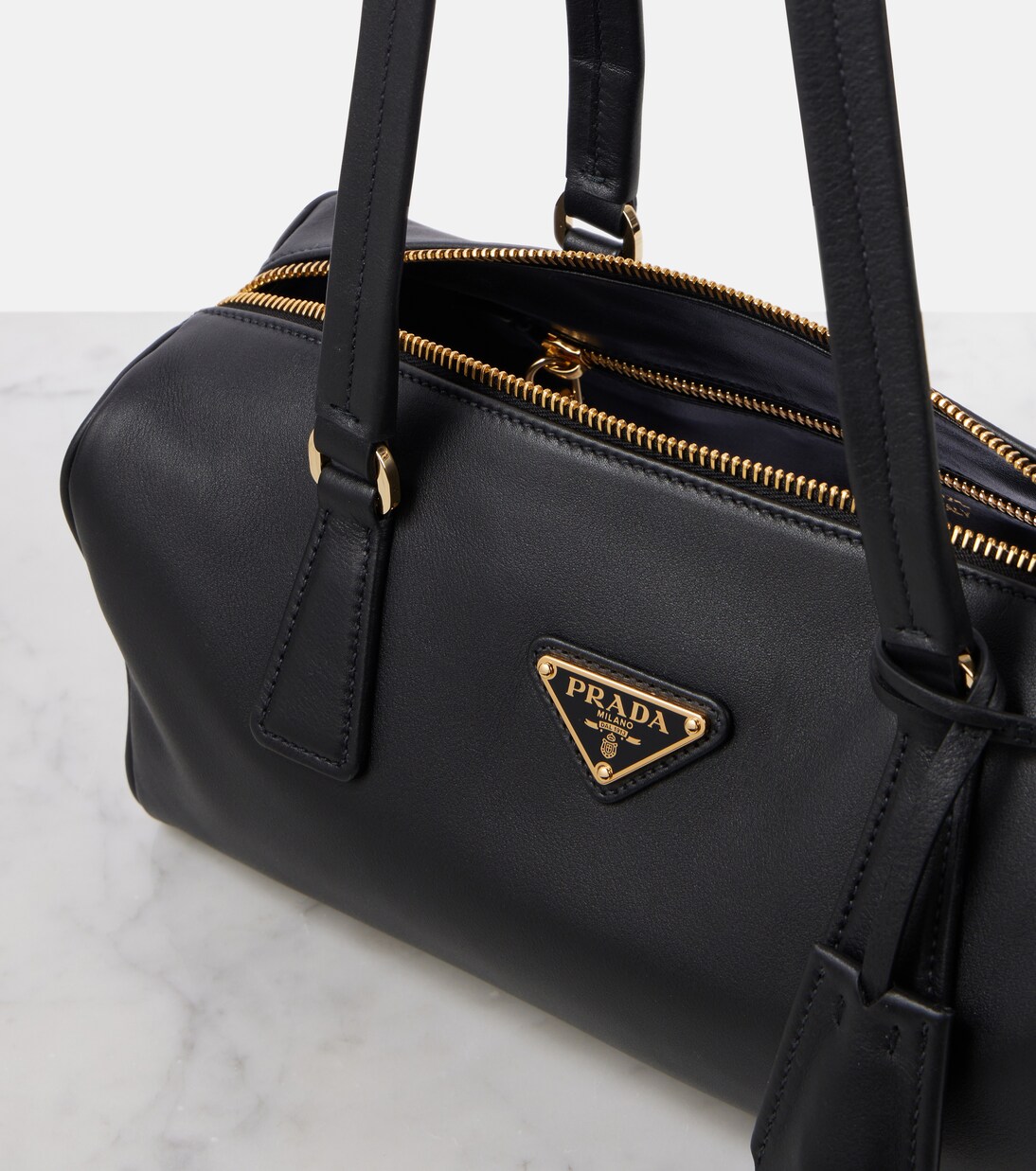 Medium leather shoulder bag | Prada