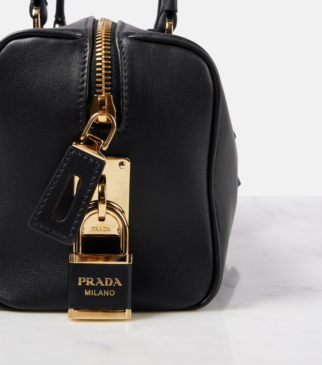 Medium leather shoulder bag | Prada