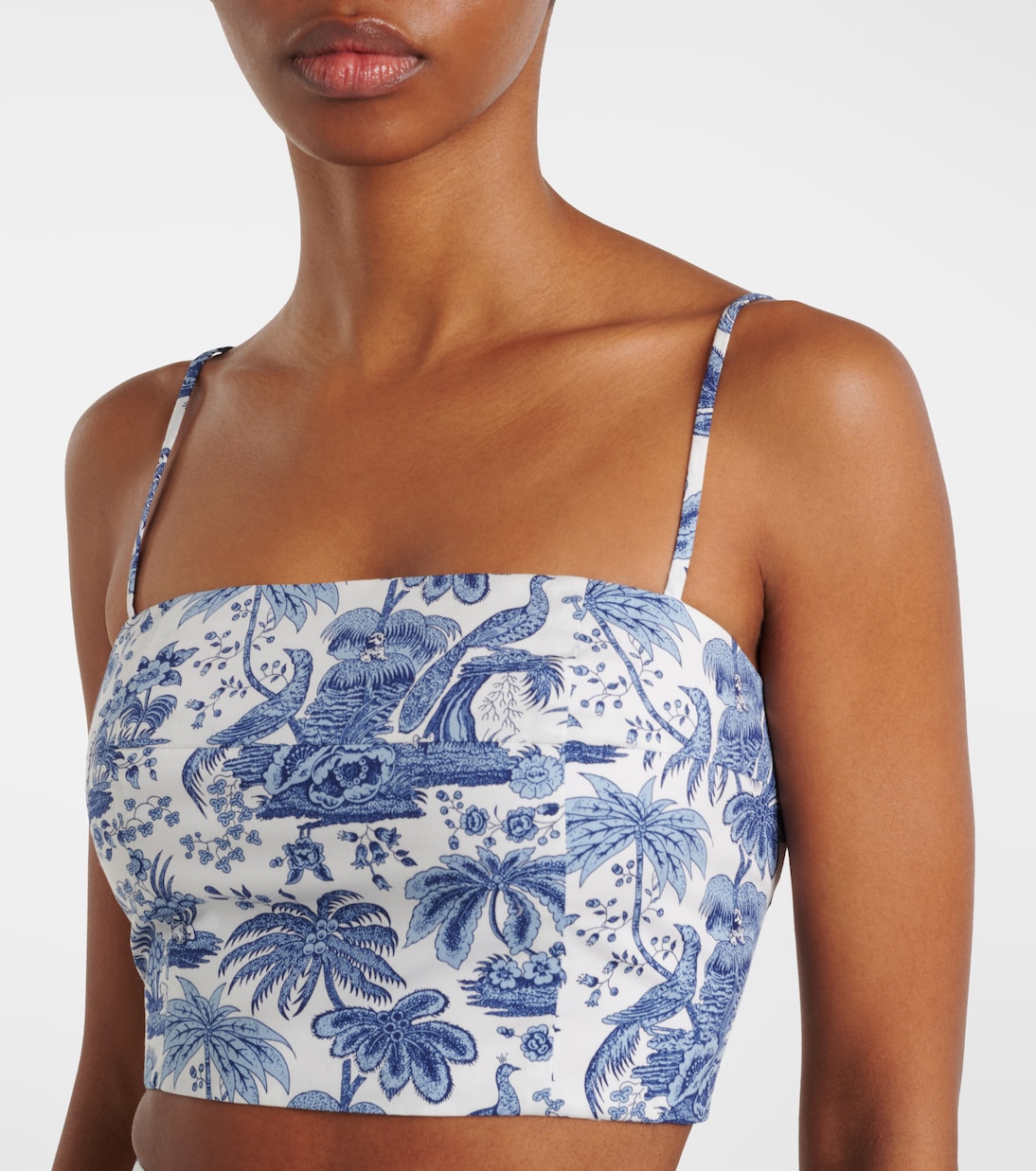 Bedrucktes Cropped-Top Federico aus Baumwolle | Staud