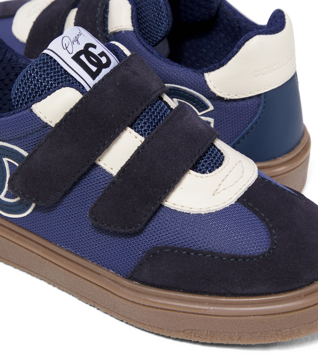 DG suede-trimmed sneakers | Dolce&Gabbana Kids