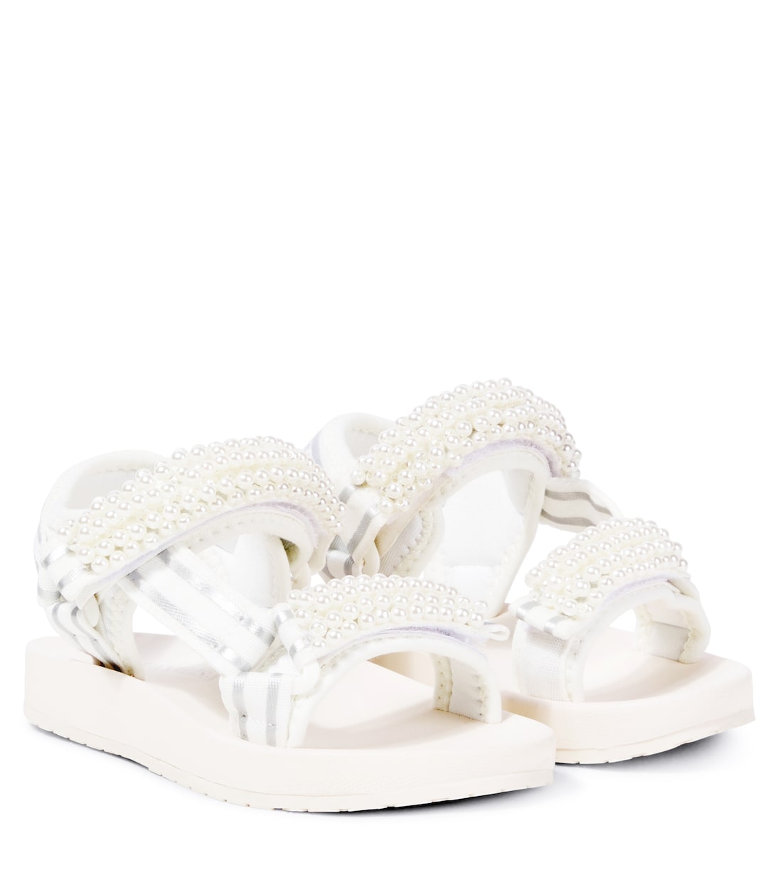 Faux pearl-embellished sandals | Monnalisa