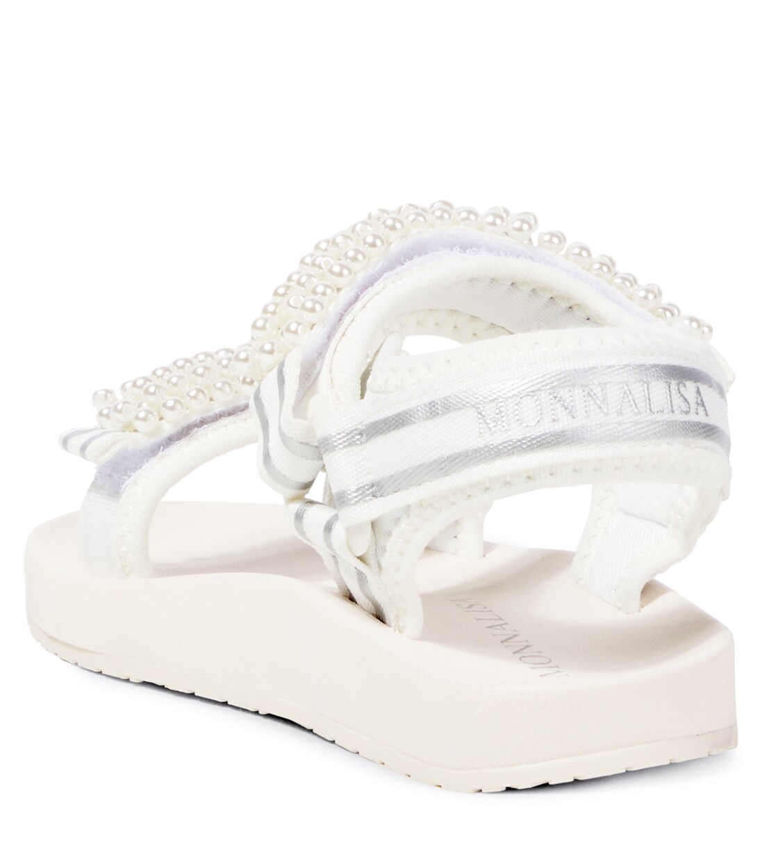 Faux pearl-embellished sandals | Monnalisa