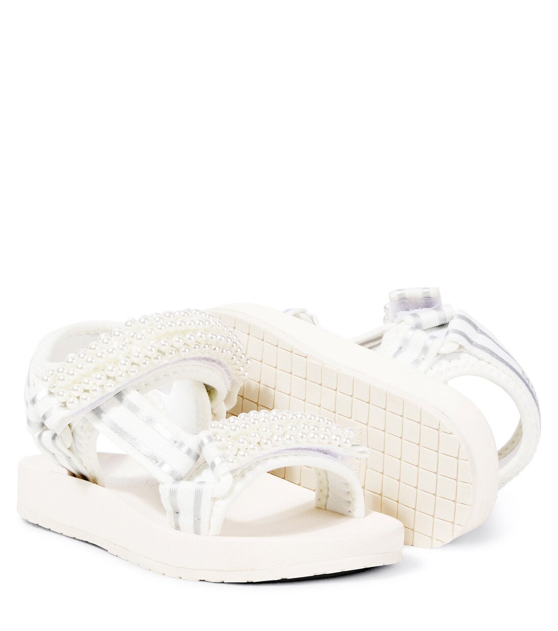 Faux pearl-embellished sandals | Monnalisa