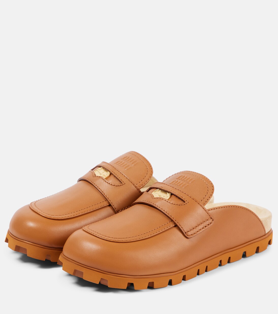 Slippers aus Leder | Miu Miu