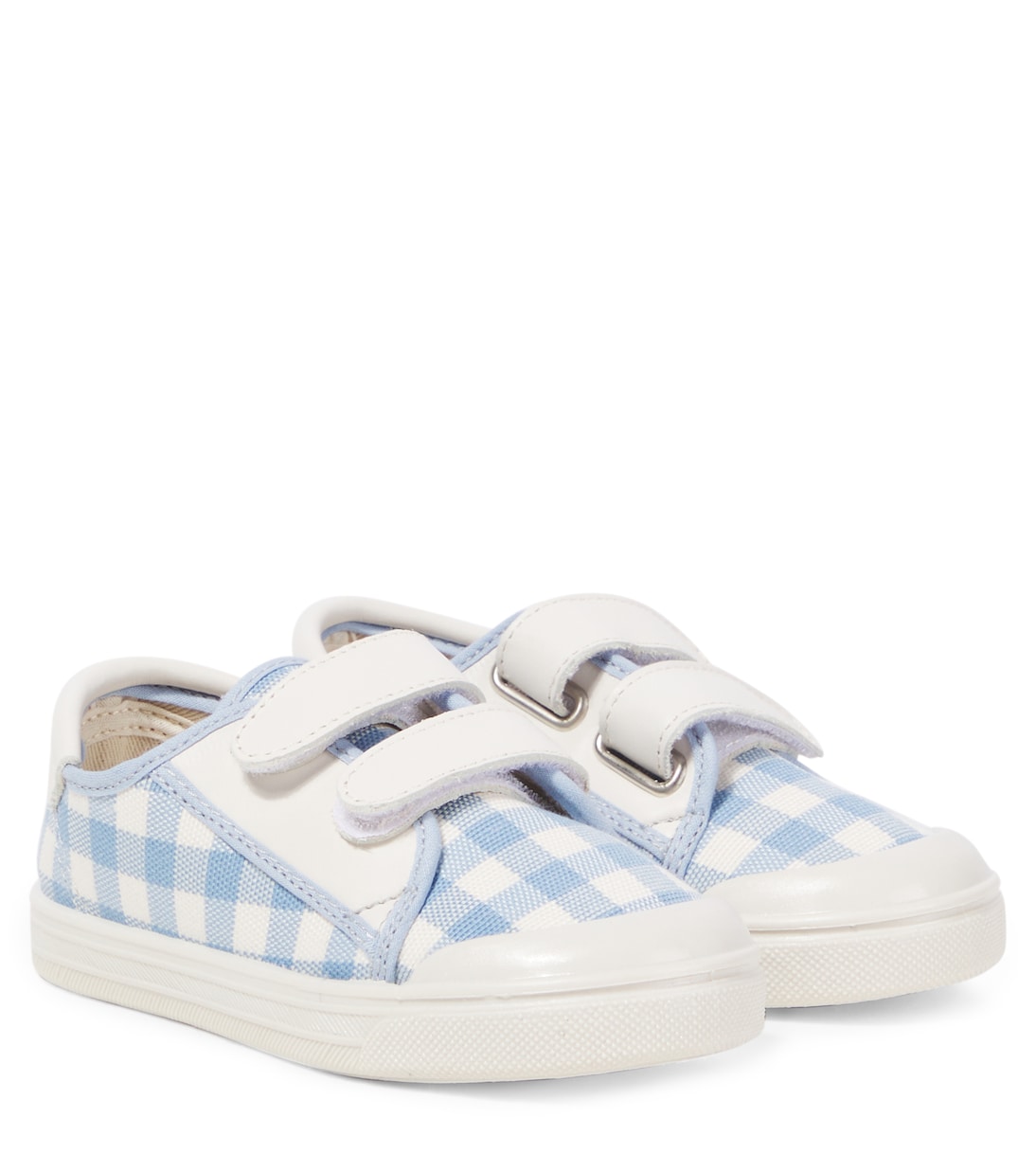 Leather-trimmed gingham sneakers | PèPè