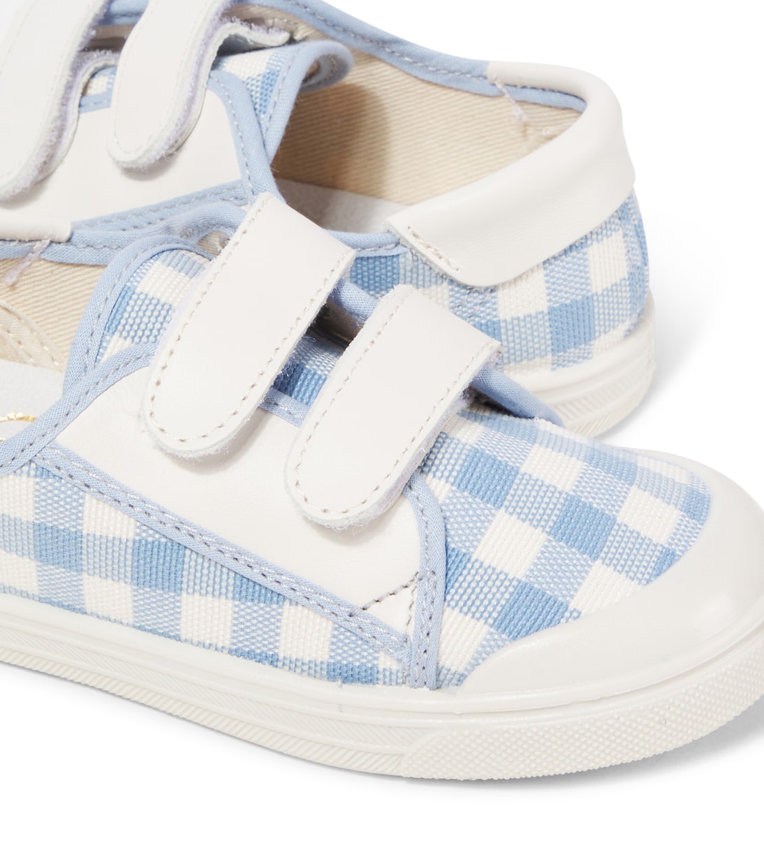 Leather-trimmed gingham sneakers | PèPè