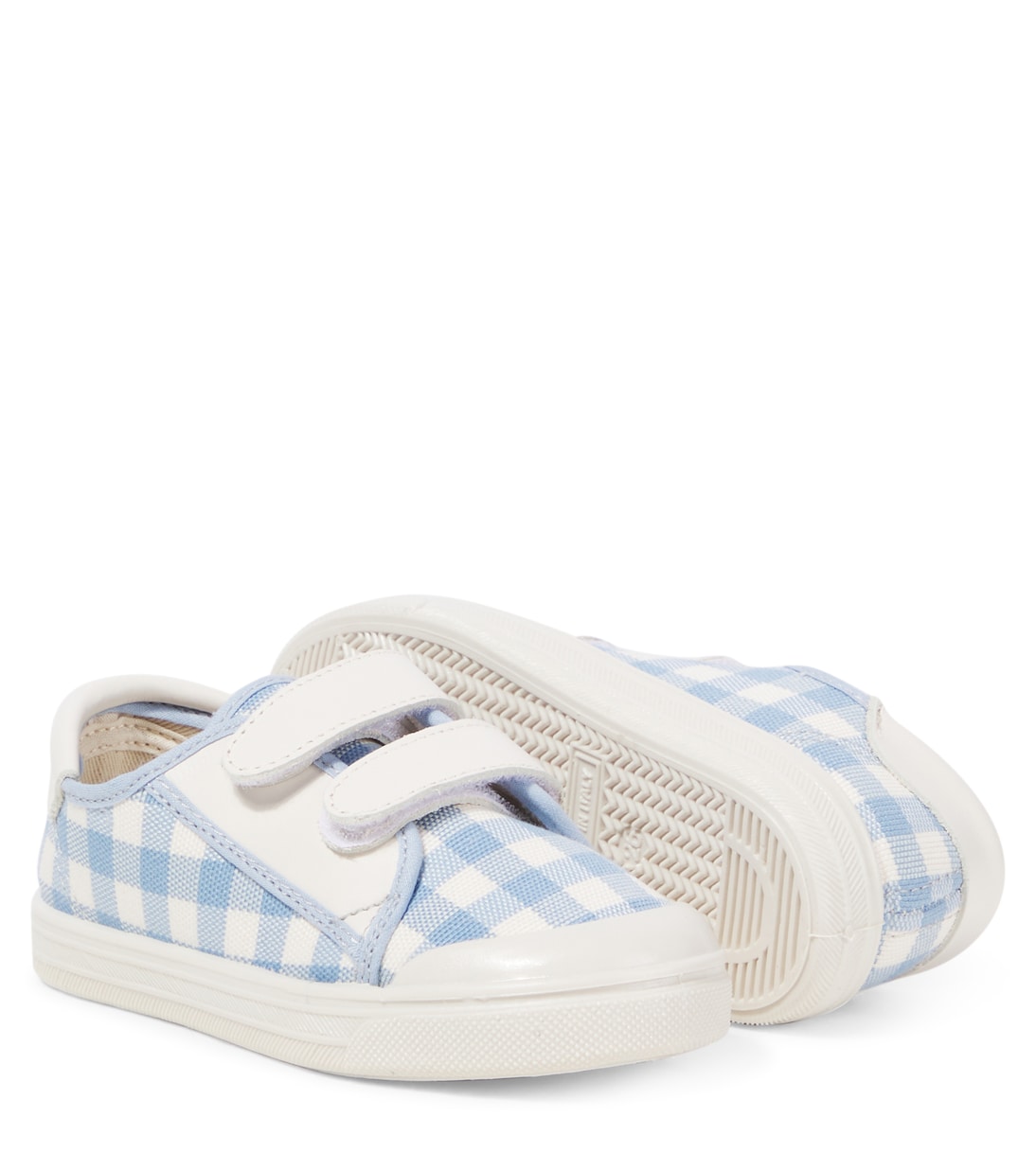 Leather-trimmed gingham sneakers | PèPè