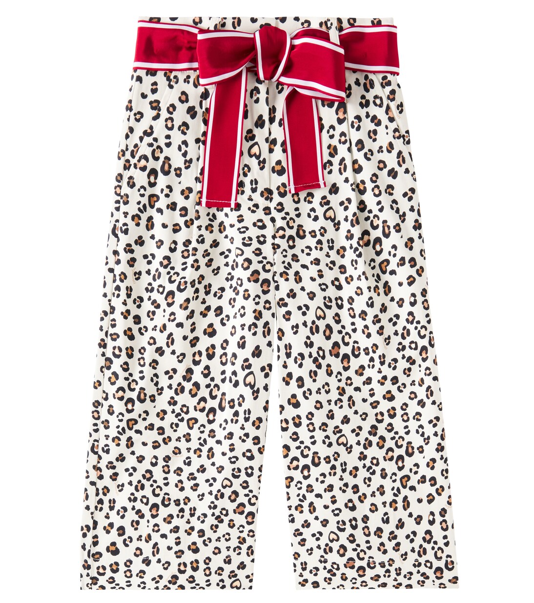 Leopard-print cotton-blend pants | Monnalisa